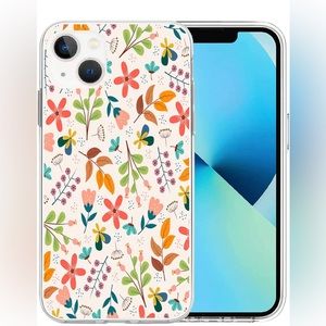 Aesthetic Colorful Ditsy Floral Pattern Clear Phone Case  iPhone 14 Plus Case,